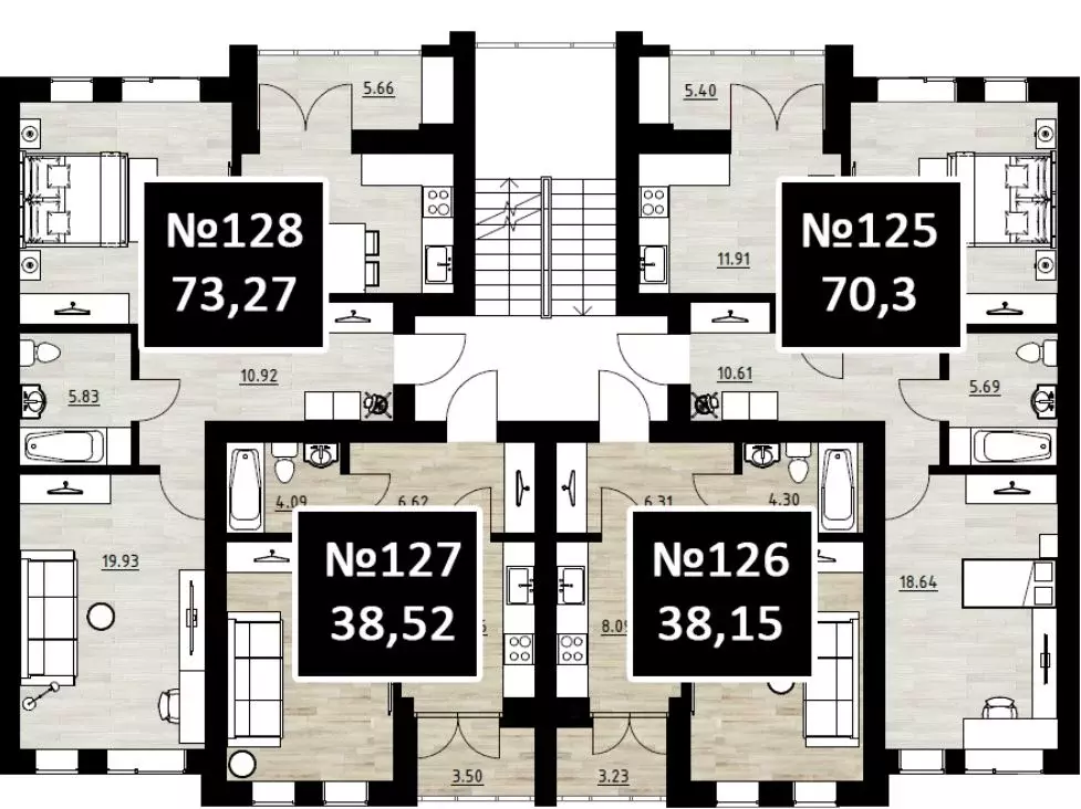 1-к кв. Калининградская область, Калининград Поселковая ул., 22 (38.15 ... - Фото 2