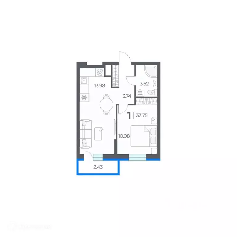 1-к кв. Рязанская область, Рязанский район, Дядьковское с/пос, с. ... - Фото 1