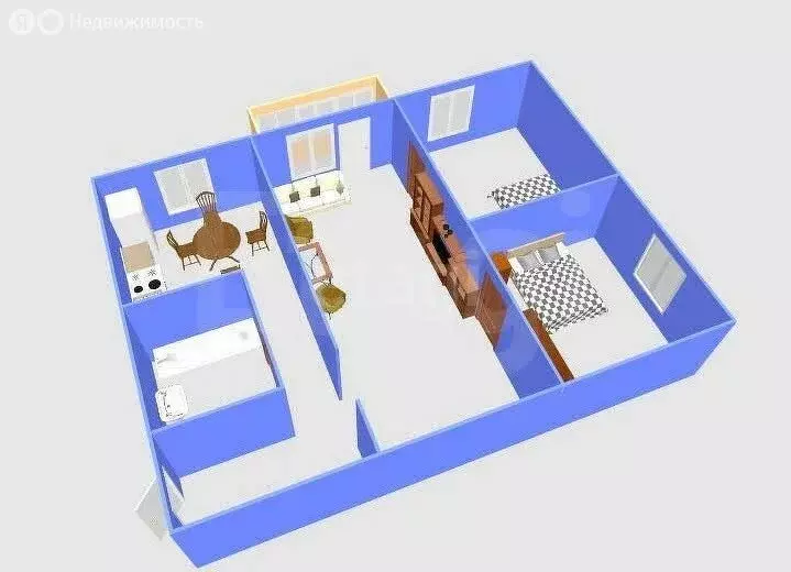 3-комнатная квартира: Южно-Сахалинск, улица Ленина, 218 (53.9 м) - Фото 1