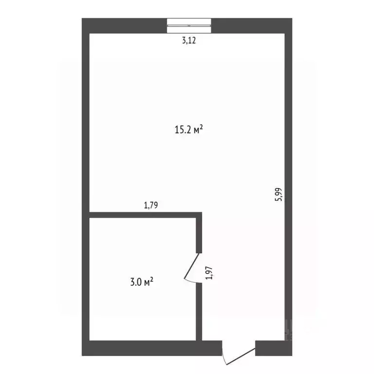 Студия Амурская область, Благовещенск Батарейная ул., 35 (18.2 м) - Фото 2