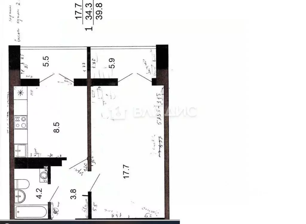 1-к кв. Воронежская область, Воронеж ул. Маршала Одинцова, 25Б/11 ... - Фото 2
