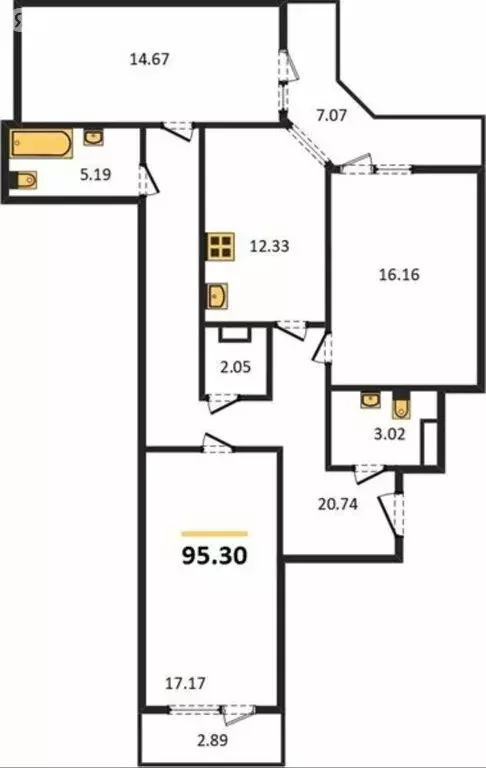 3-комнатная квартира: Самара, улица Советской Армии, 91 (95.3 м) - Фото 1