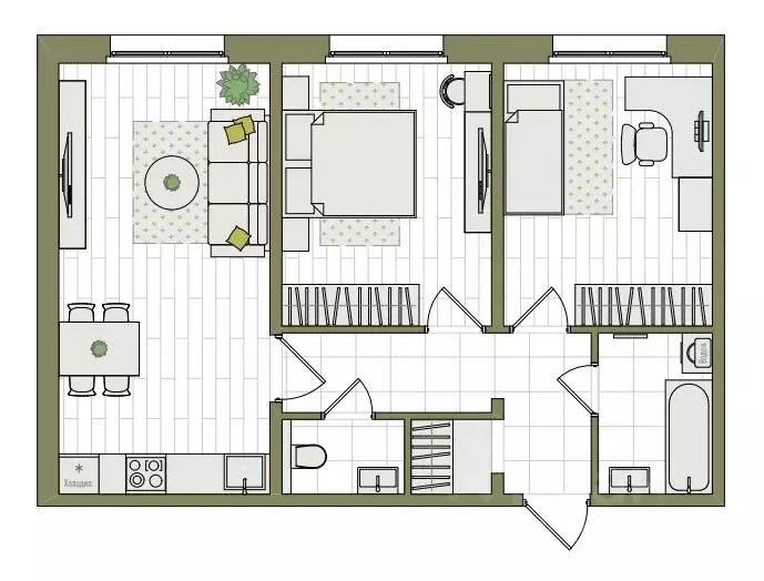 3-к кв. Кировская область, Киров ул. Чистопрудненская, 13А (59.6 м) - Фото 1
