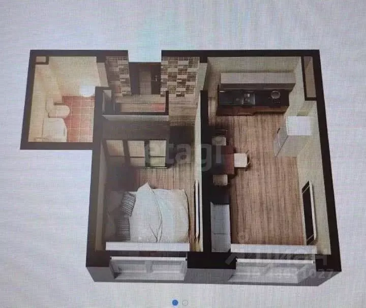 Студия Сахалинская область, Южно-Сахалинск Больничная ул., 43 (37.7 м) - Фото 2