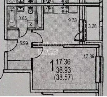1-к кв. Москва 6-я Радиальная ул., 7/6к3 (38.8 м) - Фото 1