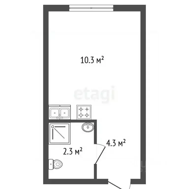 Студия Санкт-Петербург Таллинская ул., 7 (20.11 м) - Фото 2