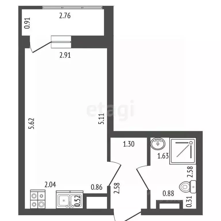 Студия Ленинградская область, Мурино Всеволожский район, ул. ... - Фото 1