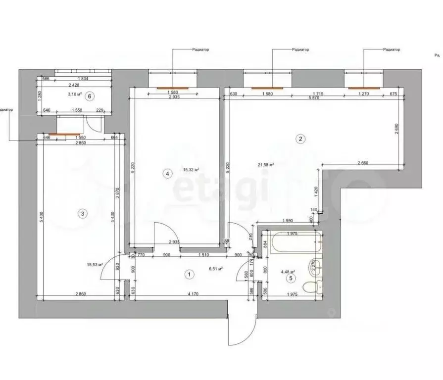 2-к кв. Калининградская область, Калининград ул. Маршала Жукова, 11 ... - Фото 2