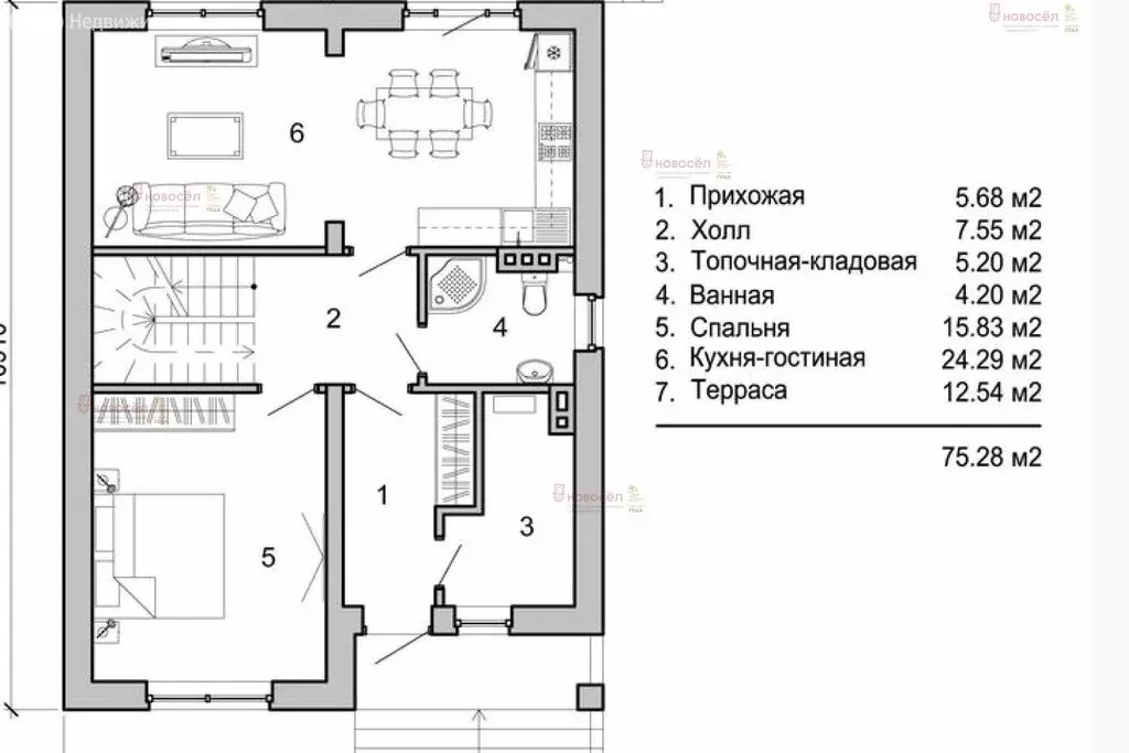 Дом в посёлок Бобровский, улица Краснодеревцев, 83 (128 м) - Фото 1