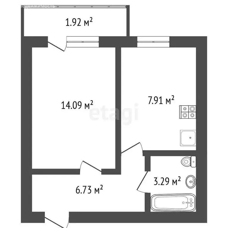 1-комнатная квартира: Ишим, улица Карла Маркса, 77Г (32 м) - Фото 1