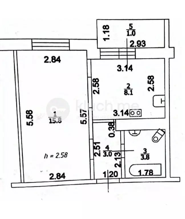 1-к кв. Татарстан, Казань ул. Александра Курынова, 6к2 (30.7 м) - Фото 2