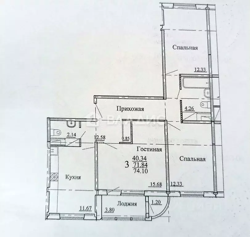 3-к кв. Московская область, Видное ул. Березовая, 13 (74.1 м) - Фото 1