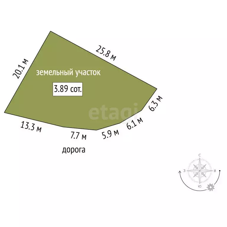Участок в Чегемский район, СДТ Осина (3.89 м) - Фото 1