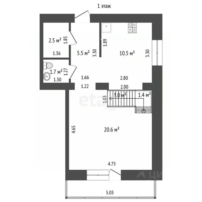 3-к кв. Алтайский край, Барнаул Краевая ул., 259 (84.0 м) - Фото 2