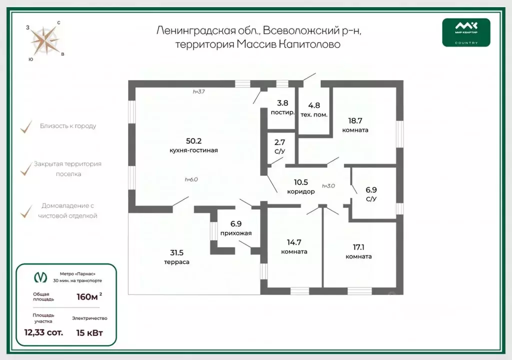 Дом в Ленинградская область, Всеволожский район, Бугровское городское ... - Фото 2