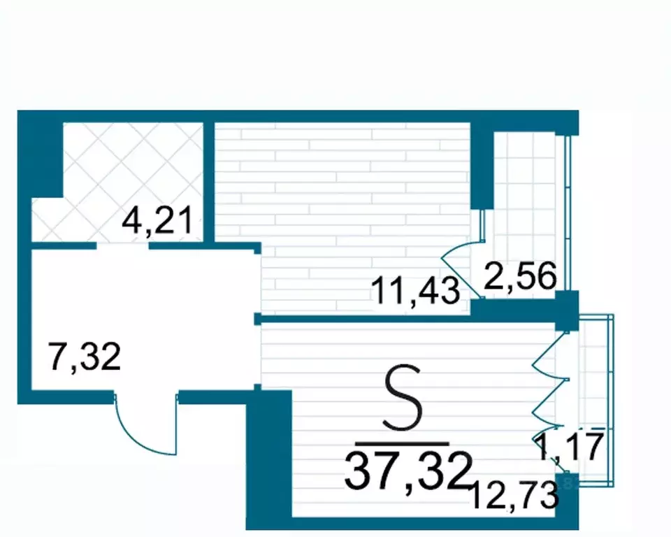 1-к кв. Тульская область, Тула Выше жилой комплекс (37.32 м) - Фото 1