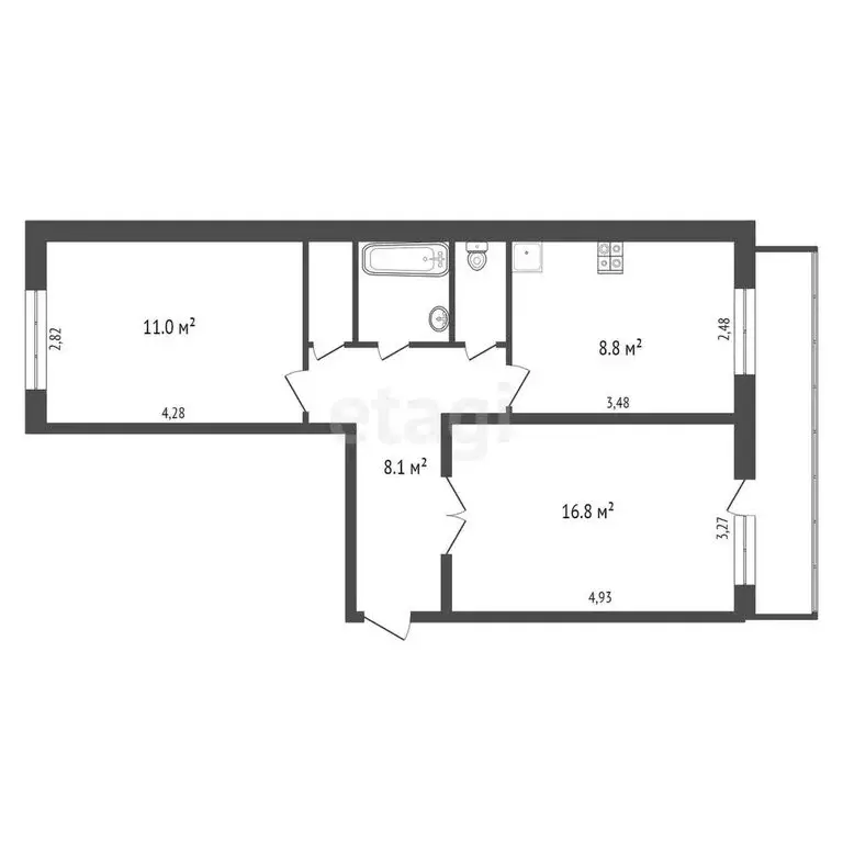 2-комнатная квартира: Обнинск, проспект Ленина, 164 (49.9 м) - Фото 0
