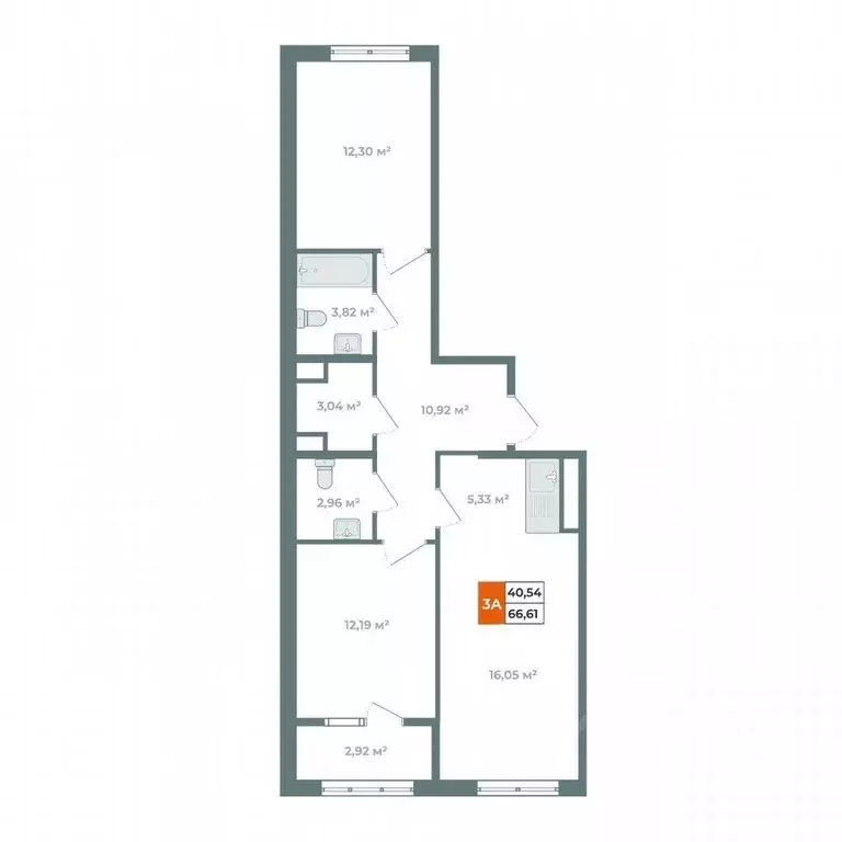 2-к кв. Иркутская область, Иркутск ул. Березовая Роща, 13Б (69.0 м) - Фото 1