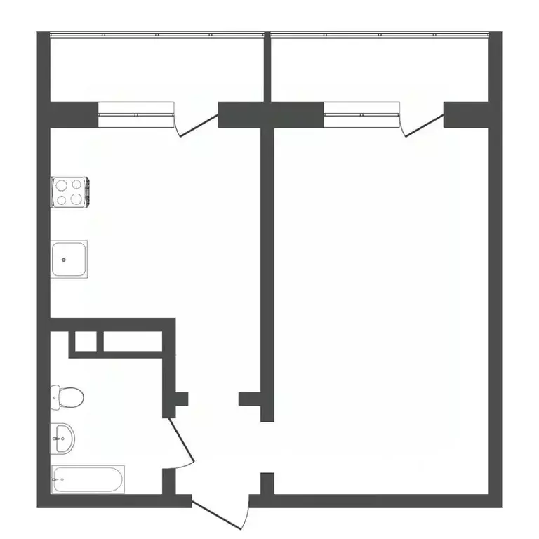 1-к кв. Тюменская область, Тюмень Интернациональная ул., 199к4 (32.2 ... - Фото 1
