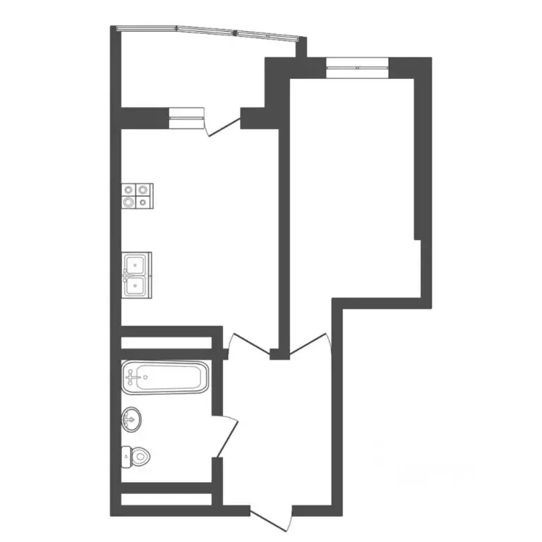 1-к кв. Тюменская область, Тюмень ул. Николая Ростовцева, 25 (41.5 м) - Фото 2
