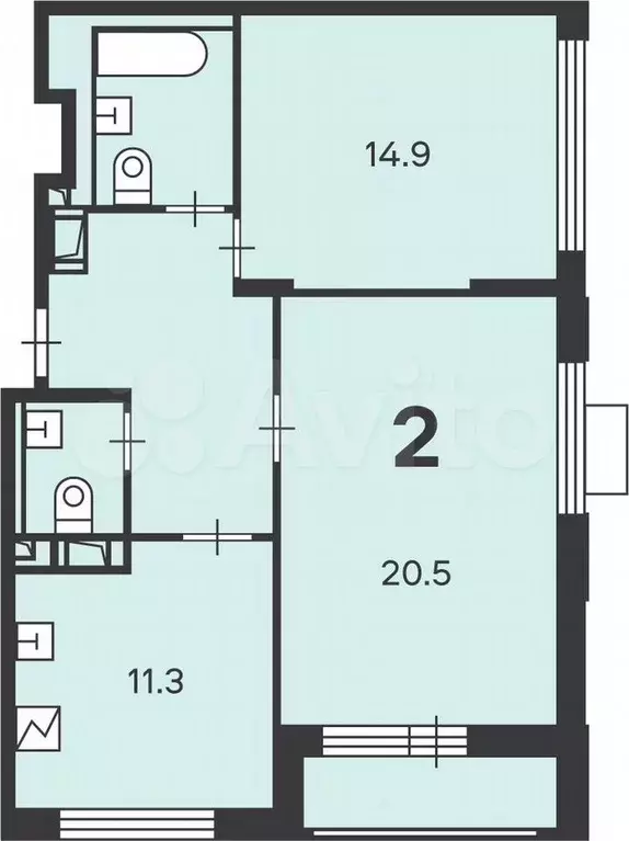 Аукцион: 2-к. квартира, 62,7 м, 11/13 эт. - Фото 0