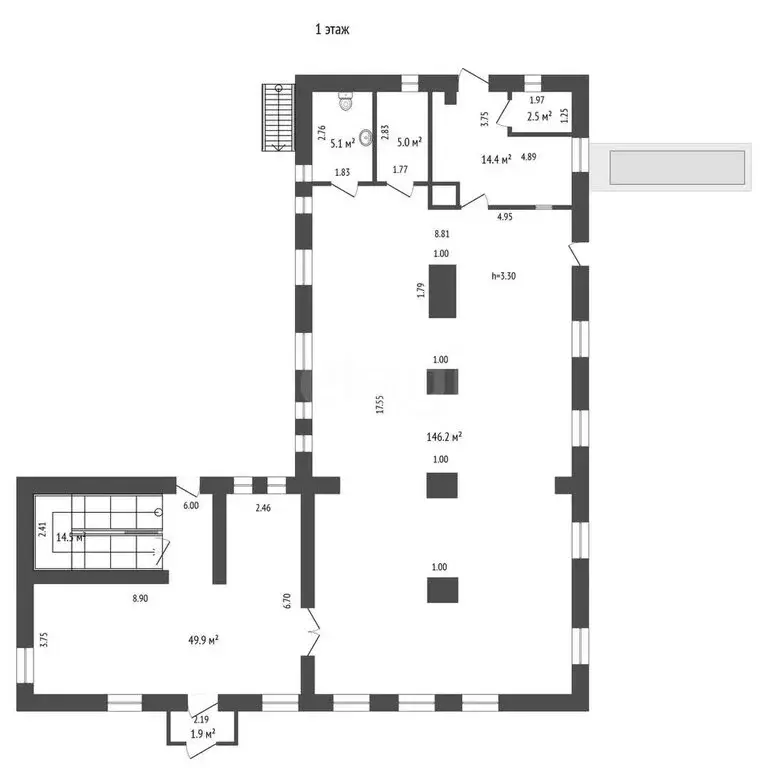 Помещение свободного назначения (662 м) - Фото 1