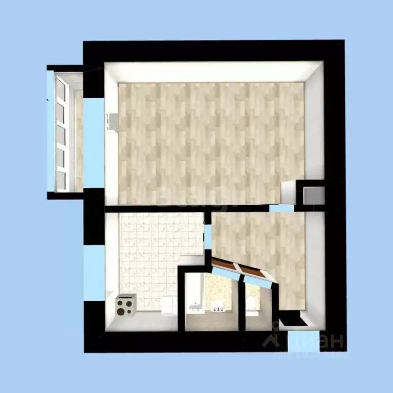 1-к кв. Башкортостан, Уфа ул. Ухтомского, 16 (39.4 м) - Фото 2