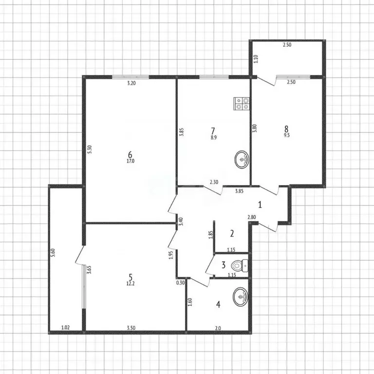 3-к кв. Белгородская область, Шебекино Харьковская ул., 55А (65.0 м) - Фото 2