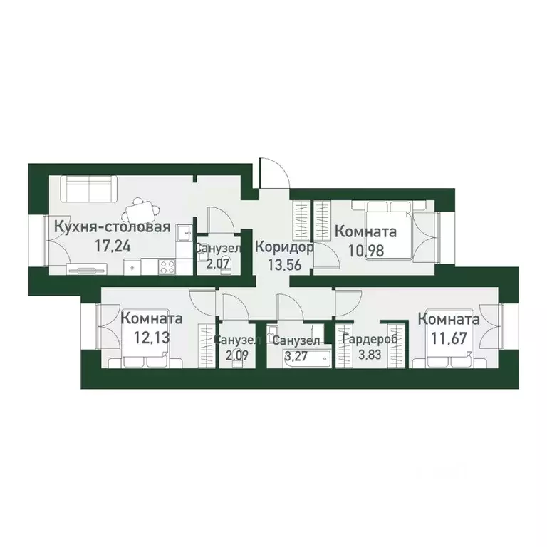 3-к кв. Свердловская область, Екатеринбург ул. Амундсена, 165 (70.8 м) - Фото 0
