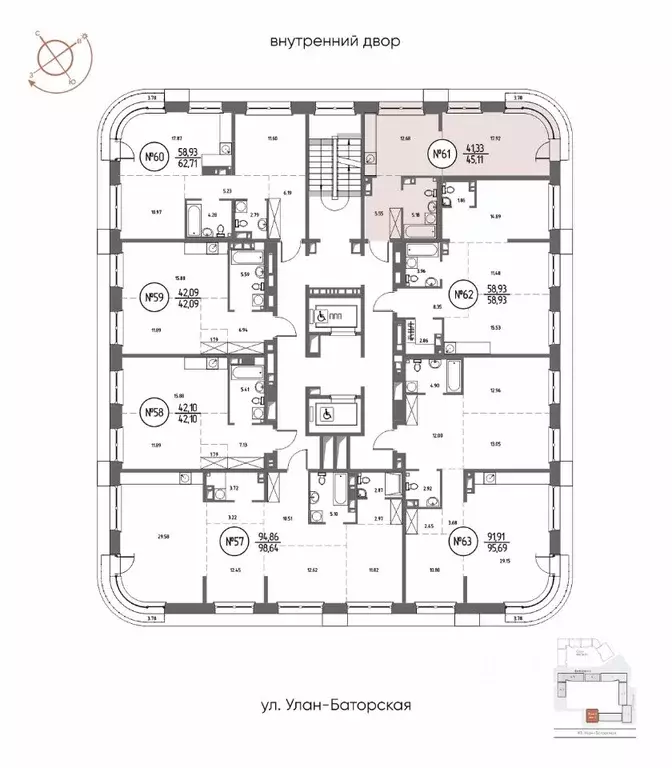 1-к кв. Иркутская область, Иркутск Макс жилой комплекс (45.11 м) - Фото 2