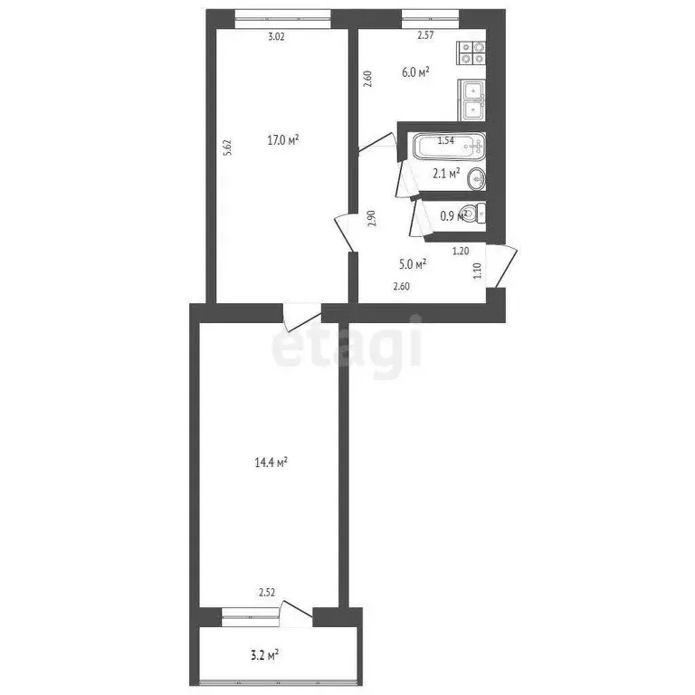 2-комнатная квартира: Самара, улица Мяги, 4 (45.4 м) - Фото 0