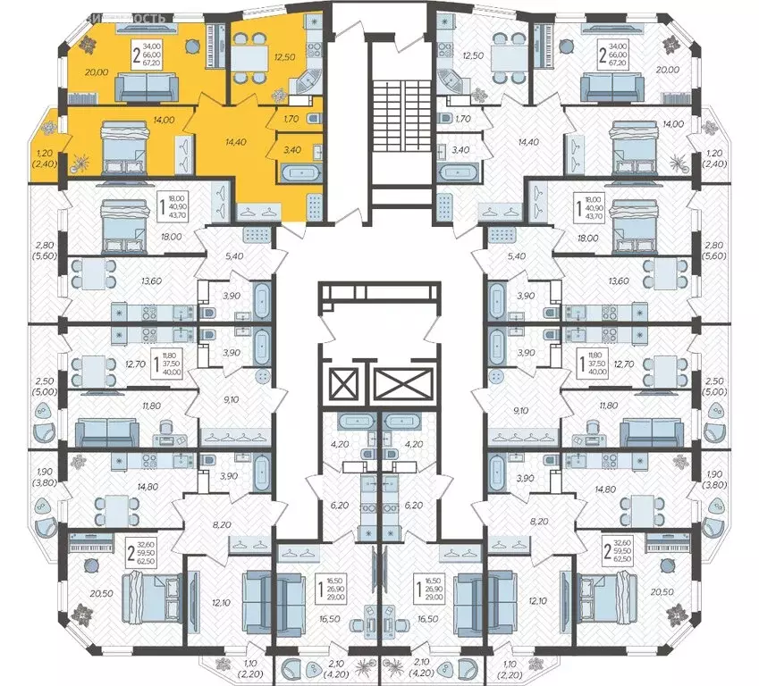 2-комнатная квартира: Краснодар, жилой комплекс Зеленодар, улица ... - Фото 2