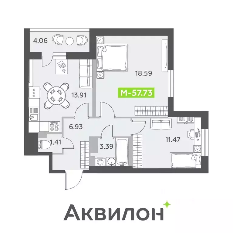 3-к кв. Санкт-Петербург пос. Шушары,  (57.73 м) - Фото 0