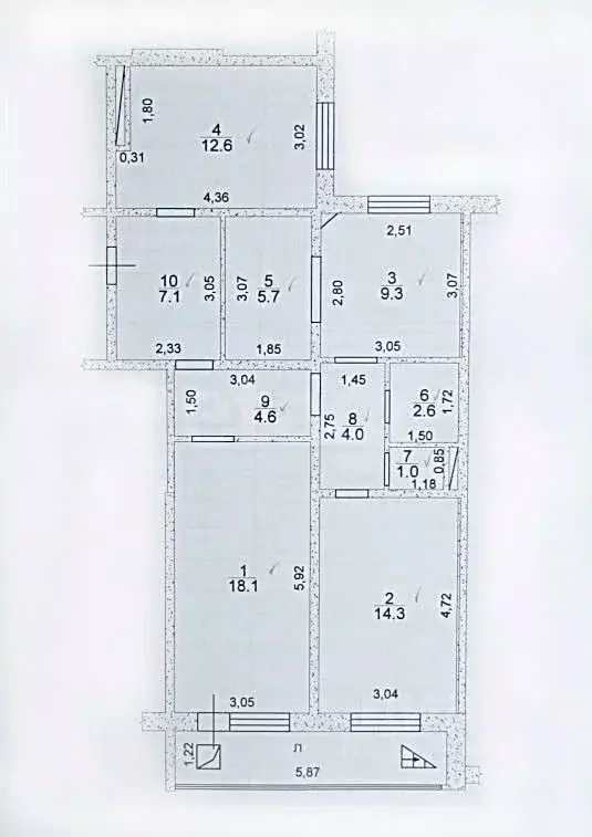 3-к кв. Ульяновская область, Ульяновск ул. Генерала Мельникова, 10 ... - Фото 2