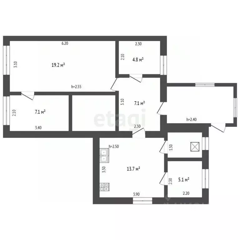 4-к кв. Башкортостан, Аургазинский район, с. Толбазы Строительная ул., ... - Фото 1