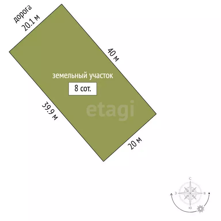 Участок в Молодёжное, улица Карасу (8 м) - Фото 1