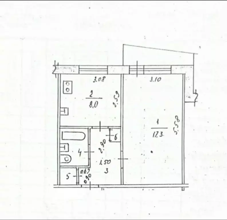 1-к кв. Татарстан, Казань ул. Гаврилова, 14 (33.9 м) - Фото 2