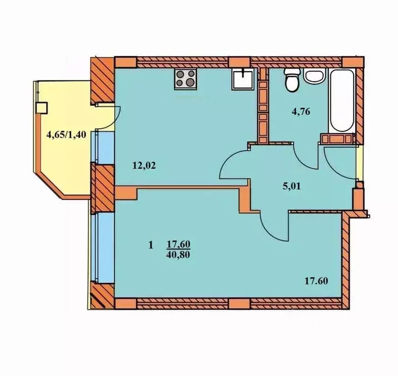 1-к кв. Ярославская область, Ярославль Чернопрудная ул., 37 (39.0 м) - Фото 0