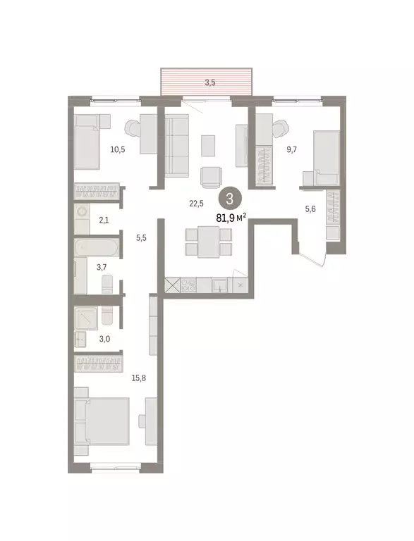 3-комнатная квартира: Екатеринбург, жилой район Юго-Западный, жилой ... - Фото 2