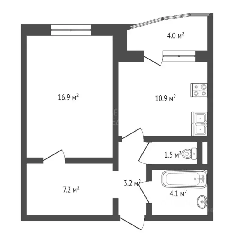 1-к кв. Тюменская область, Тюмень Широтная ул., 172к3 (43.0 м) - Фото 1
