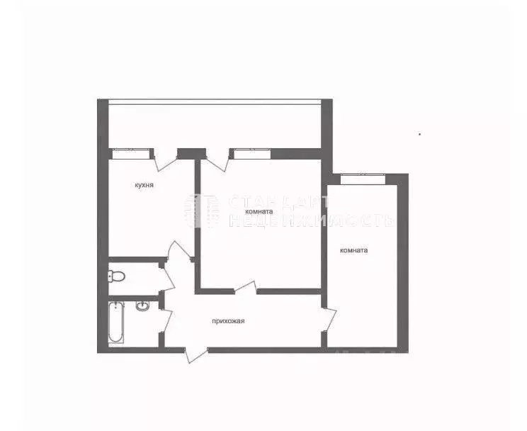 2-к кв. Тюменская область, Тюмень Профсоюзная ул., 17 (46.3 м) - Фото 1