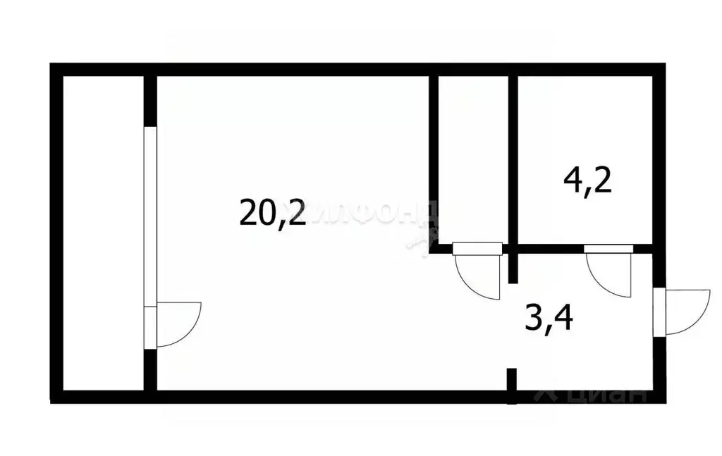 Студия Новосибирская область, Новосибирск ул. Петухова, 14/4 (29.4 м) - Фото 0