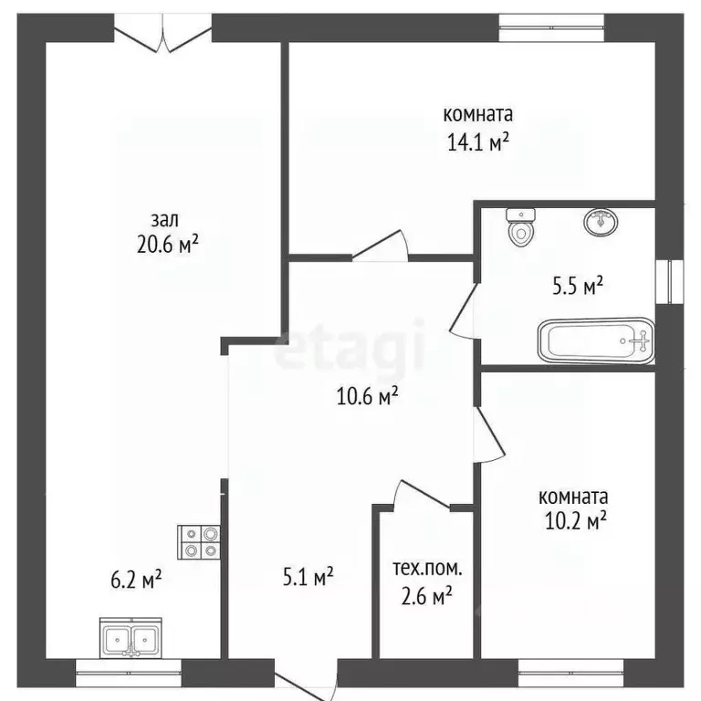Дом в Крым, Красноперекопский район, с. Орловское ул. Кирова, 24 (85 ... - Фото 2