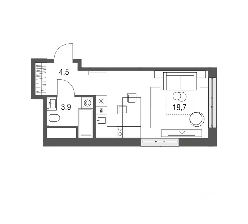 Студия Москва Тагильская ул., 2к1 (28.0 м) - Фото 0