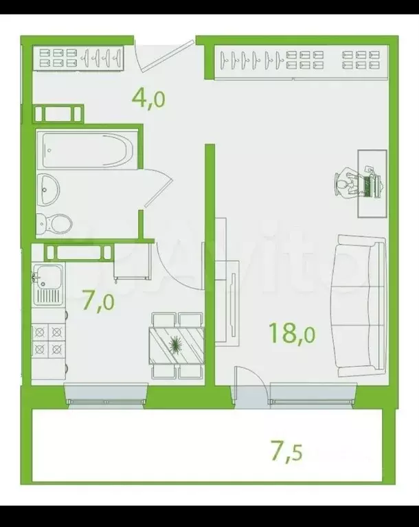 1-к кв. Томская область, Томск ул. Пришвина, 52 (38.0 м) - Фото 1