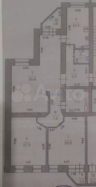 3-к. квартира, 120,7 м, 2/5 эт. - Фото 0