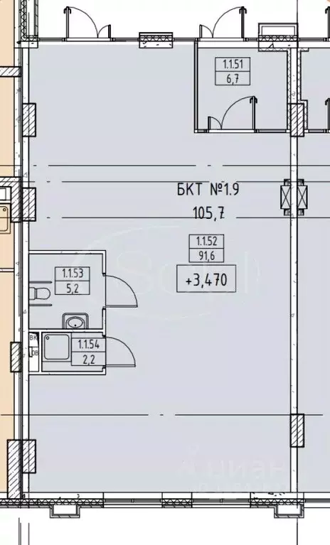 Торговая площадь в Москва Сидней Сити жилой комплекс, к6/3 (106 м) - Фото 2