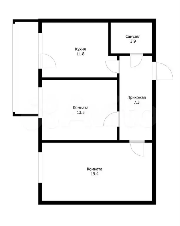 2-к. квартира, 61 м, 3/4 эт. - Фото 0