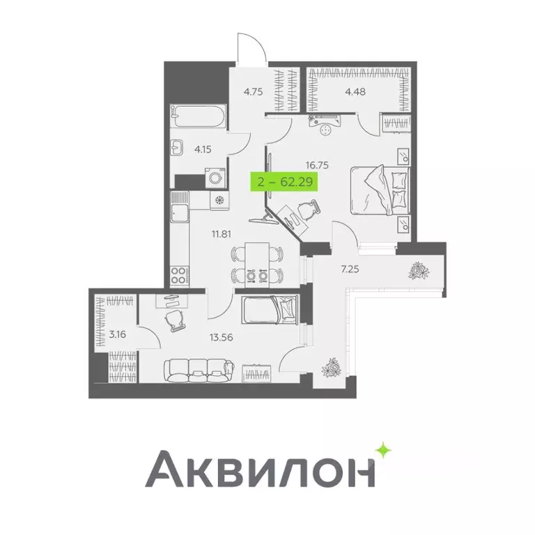 2-к кв. Архангельская область, Архангельск Троицкий просп., 110 (62.29 ... - Фото 0
