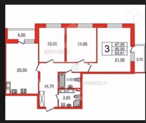 3-к кв. Санкт-Петербург Усть-Славянка тер., просп. Советский, 36к2 ... - Фото 2